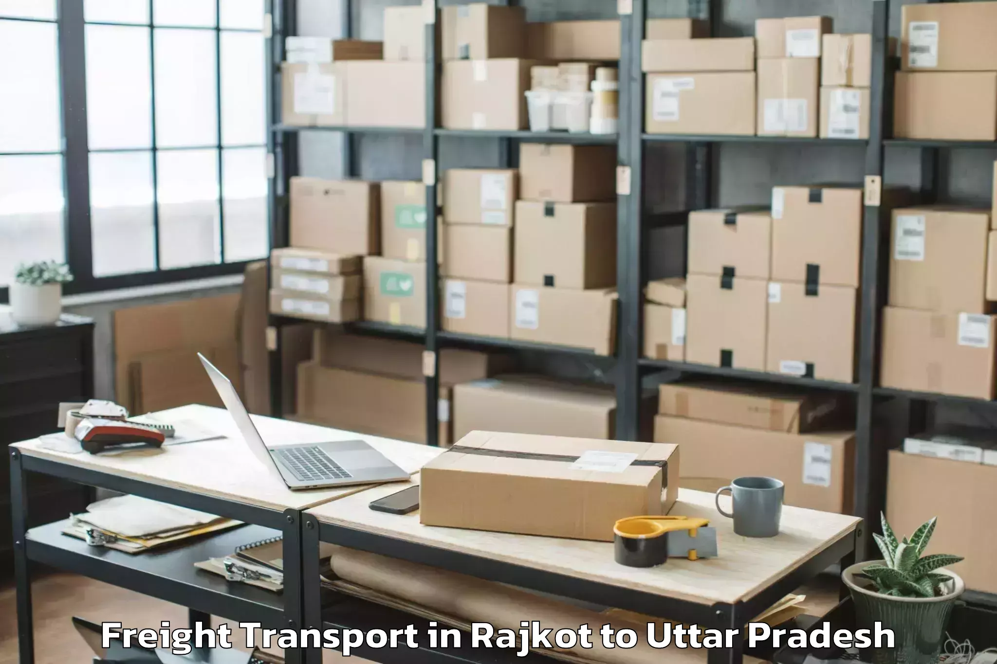 Affordable Rajkot to Barhaj Freight Transport